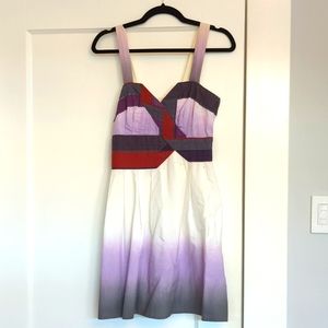 Urban outfitters ombre purple white gray dipdye dress quilted patchwork size M